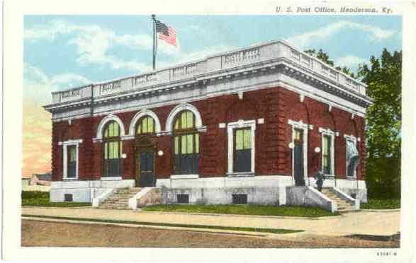 Post Office in Henderson, Kentucky, KY, Linen
