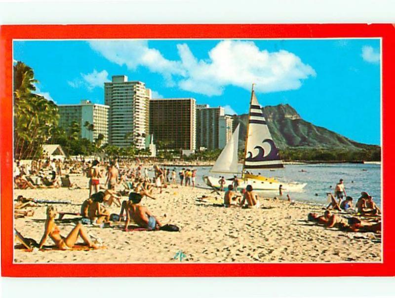 Old Vintage Postcards Waikiki Hawaii Beach # 1611A