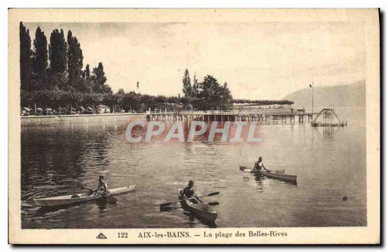 Old Postcard Aix les Bains Beach Belles Rives Charter