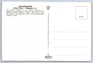 The Breakers, Ochre Point, Newport Rhode Island, Chrome Postcard