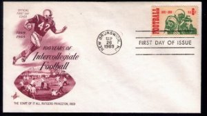 1969 US Sc #1382 FDC 100 Years Of Intercollegiate Football Great ...