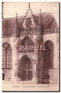 Old Postcard Rethel Portal & # 39eglise Saint Nicolas