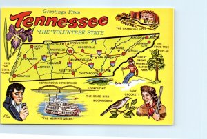 Postcard - The Volunteer State - Greetings from Tennessee