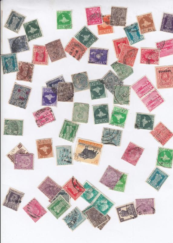 India 50+ Antique Stamp Bundle Collection