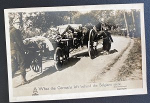 Mint England Real Picture Postcard What The Germans Left Behind The Belgians Sei