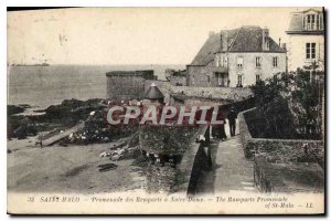 Old Postcard Saint Malo Ramparts Promenade at Notre Dame