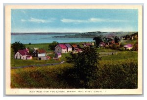 Avon River from Fort Edward Windsor Nova Scotia NS Canada UNP WB Postcard S5