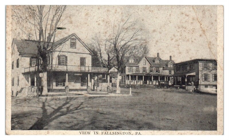 Early 1900s View in Fallsington, PA Bucks County Postcard *5N(3)33