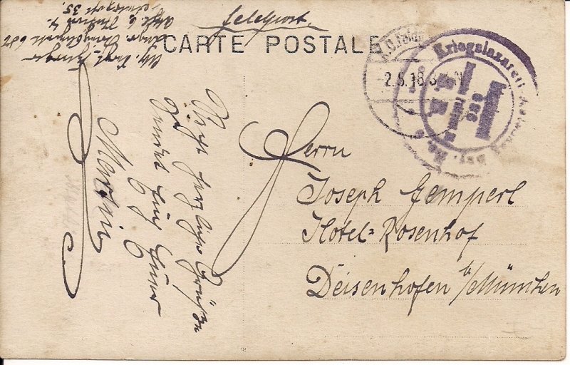 RPPC German Soldiers WWI 1918 Field Hospital in France, Nun, Nurse, Feldpost