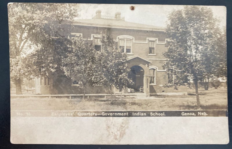 1908 USA RPPC Postcard Cover Native American Government Indian School 