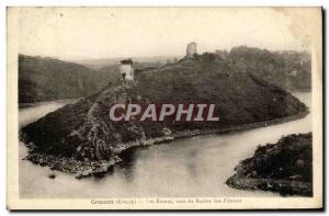 Old Postcard Crozant Ruins of the Rock Around the Spinners