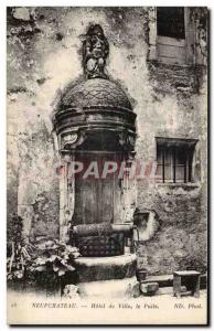 Neufchateau Old Postcard City Hall the well