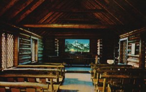 Vintage Postcard Interior View Chapel Of Transfiguration Moose Wyoming Church