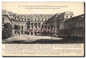 Old Postcard View of the Chateau de Saint Cloud Taking the second Court