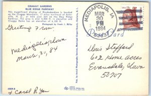 1984 Mediapolis, IA Post Office Cancel Postcard Town USPO Postal History A268