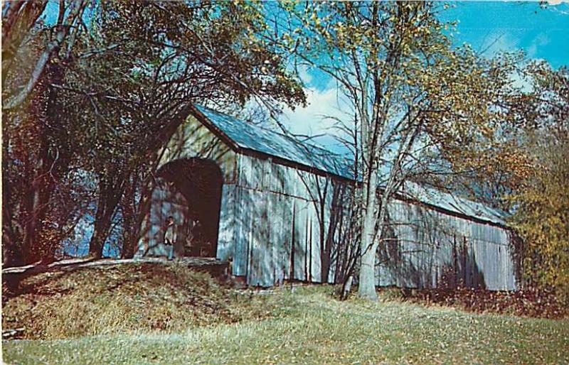 Two-Town Covered Bridge, Otter Creek in the Great Cedar Swamp Vermont, VT, 1964