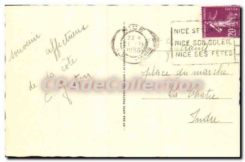 Old Postcard Juan Les Pins Pinede And The Beach