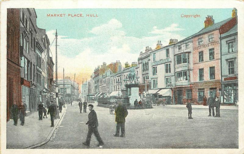 Postcard Market Place Kingston upon Hull Yorkshire and the Humber Enlgand UK