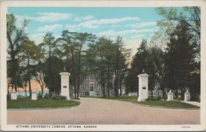 Postcard Ottawa University Campus Ottawa Kansas KS