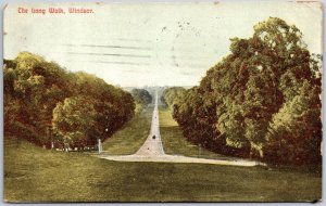 1911 The Long Walk Windsor England Pathway Trail Posted Postcard
