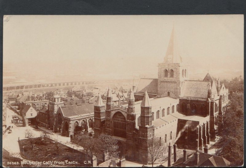 Kent Postcard - Aerial View of Rochester Cathedral From Castle   T498