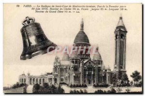 Postcard Old Paris The Basilica of Sacre Coeur in Montmartre ended Bell