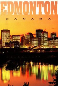 Canada Edmonton City Centre Skyline At Night 1997