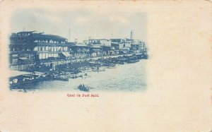 Docks of Port Said, Egypt, Very Early Postcard, Unused