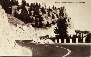 Scenic Highway near Butte Montana Postcard Conoco Touraide