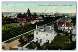 1912 Looking North from Broadway Winnipeg Manitoba Canada Centennial Postcard