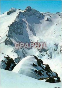 Modern Postcard The Pyrenees Under the snow north face of Peak 3194 m alt Long