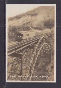 CANADA, BANFF, ALBERTA, STONEY CREEK BRIDGE, TRAIN, c1940 ppc., unused.