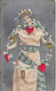 Damaged Valentines Day 1908 oxidation from age