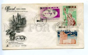418989 LIBERIA 1956 year Fipex philatelic exhibition First Day COVER