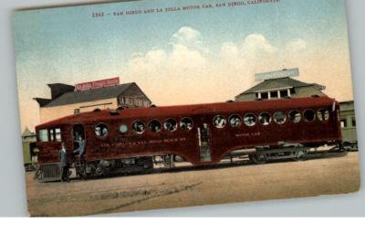 San Diego CA La Jolla Motor Car c1910 Postcard