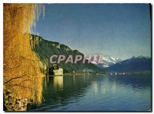 Modern Postcard Chateau de Chillon and Dents du Midi