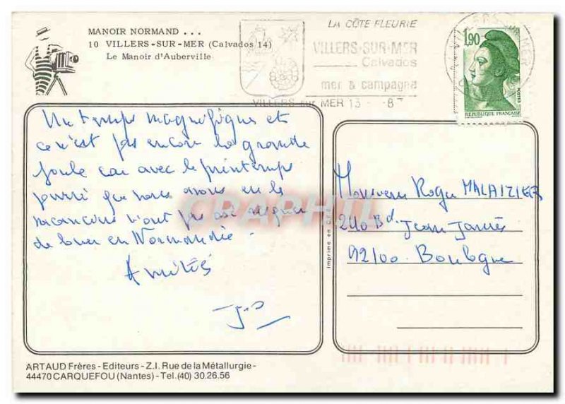Modern Postcard Villers sur Mer Calvados Le Manoir Auberville