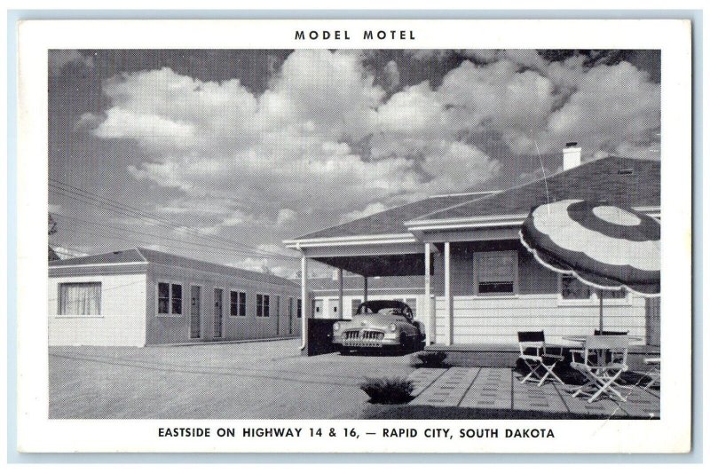 c1920 Model Motel Eastside Highway Classic Car Rapid City South Dakota Postcard