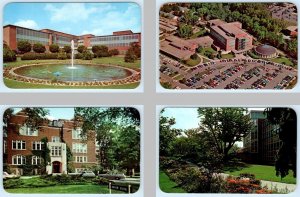 4 Postcards MICHIGAN STATE UNIVERSITY, East Lansing MI ~Gardens CAMPUS BUILDINGS