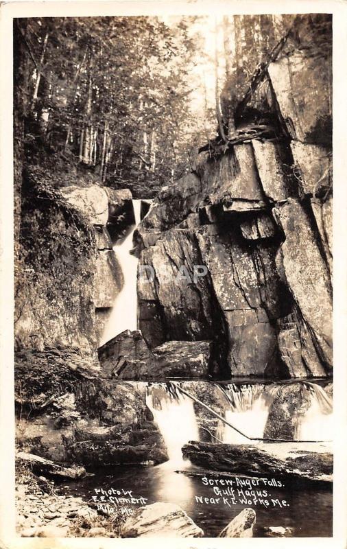 C52/ Katahdin Iron Works Maine Me RPPC Real Photo Postcardc 20s Gulf Hagus Falls