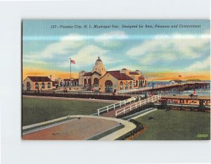 Postcard Municipal Pier Ventnor City New Jersey USA