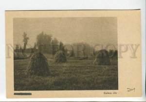 437422 Latvia Autumn haymaking Vintage postcard