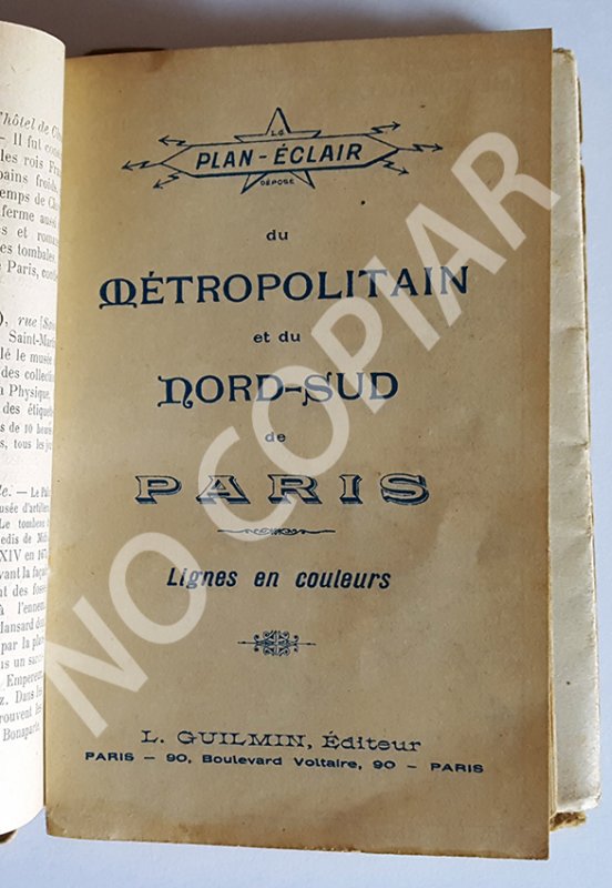 HAND GUIDE NOUVEAU PLAN de PARIS MONUMENTAL L. GUILMIN. (CIRCA 1920)