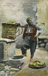 ottoman turkey, CONSTANTINOPLE, Melon Merchant, Street Seller (1910s) Postcard