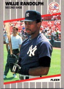 1989 Fleer Baseball Card Willie Randolph New York Yankees sk21033