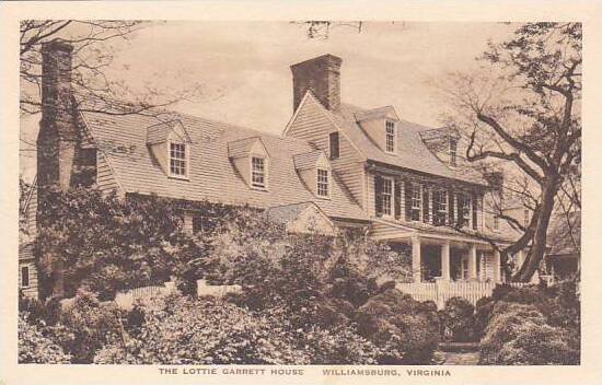 Virginia Williamsburg The Lottie Garrett House Albertype