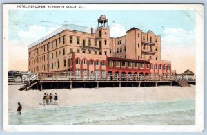 1931 REHOBOTH BEACH DELAWARE HOTEL HENLOPEN BOARDWALK HORN'S VINTAGE POSTCARD