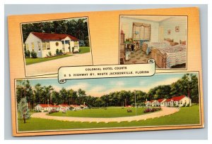 Vintage 1942 Advertising Postcard Colonial Hotel Courts Jacksonville Florida