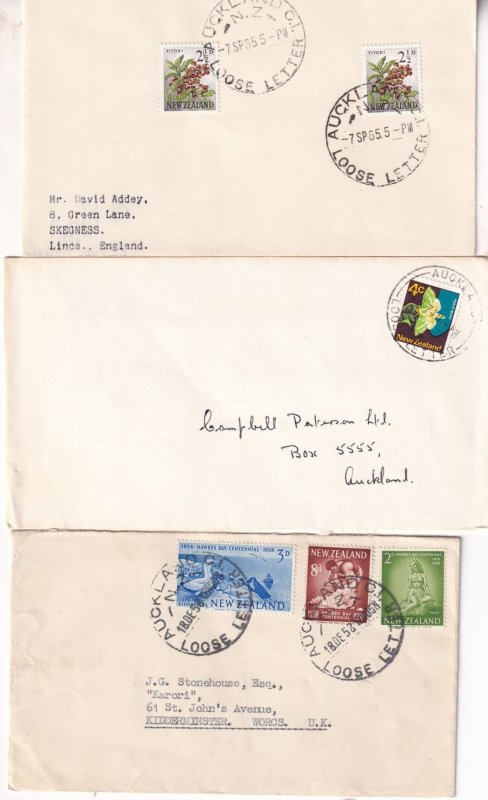 Auckland Loose Letter New Zealand 3x Cover & 5 Frank s