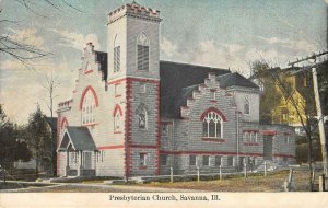 Presbyterian Church, Savanna, Illinois Carroll County 1909 Vintage Postcard